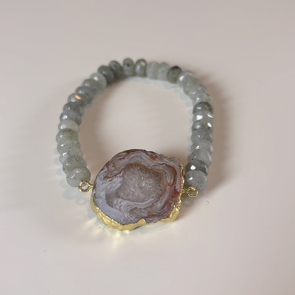 eye candy Jewelry - EYE CANDY LOS ANGELES AGATE STONE MY WRIST STRETCH BRACELET